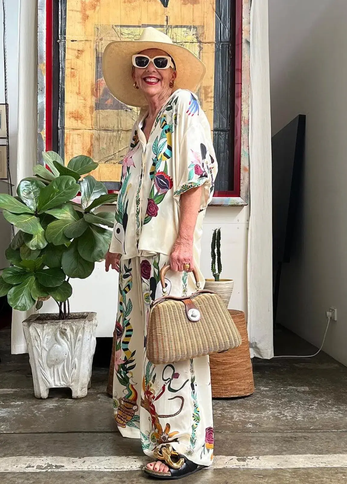 Alemais Meagan Silk Shirt & Pants Set Multi Size 10 - Image 3