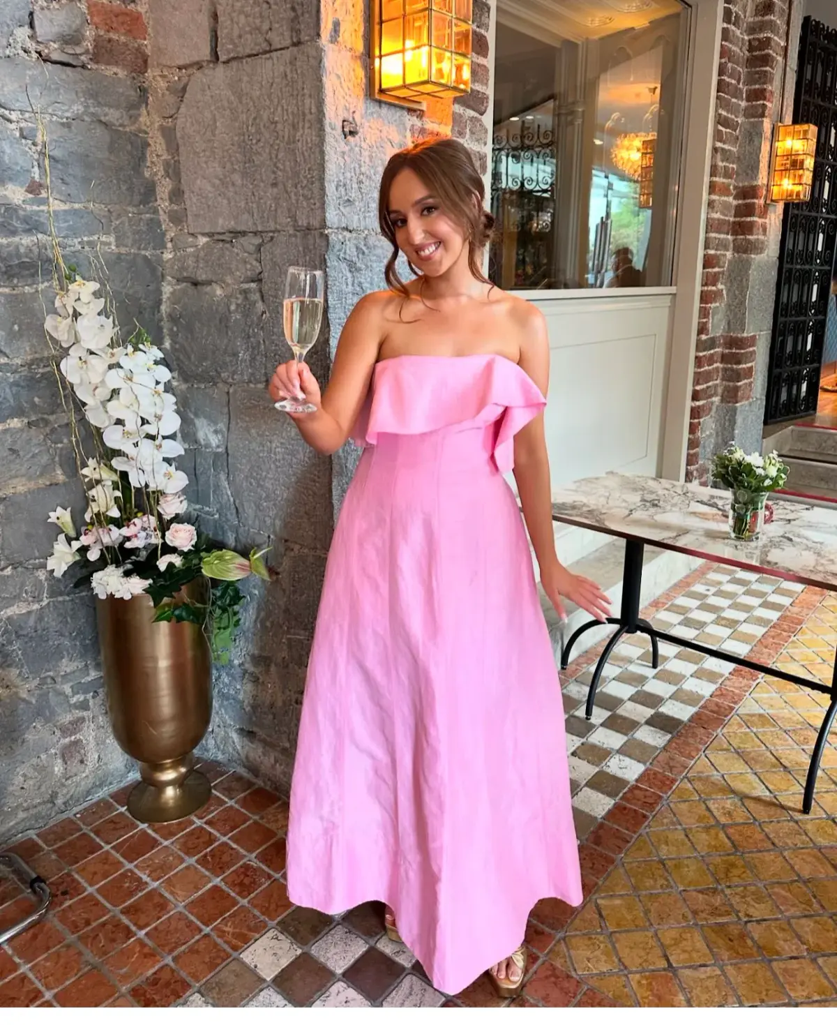 Aje Shallows Strapless Gown in Pink Size 8 - Image 5