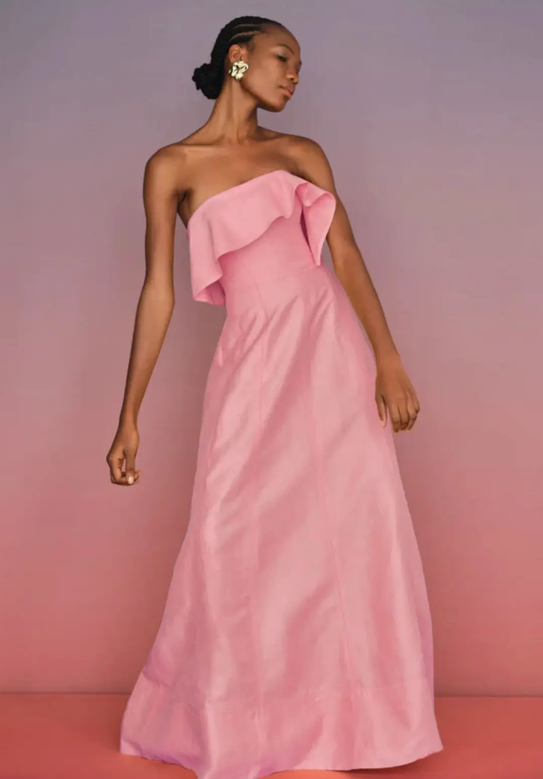 Aje Shallows Strapless Gown in Pink Size 8 for rent on The Volte - main image