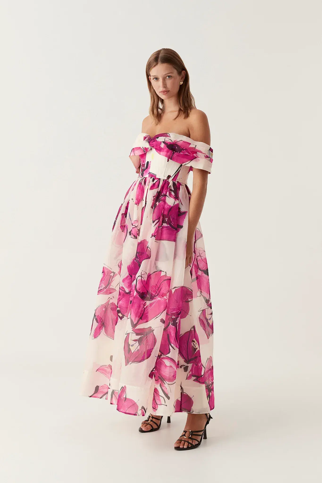 Aje Cordelia Corsetted Maxi Dress Falling Floral Size AU 8 - Image 4