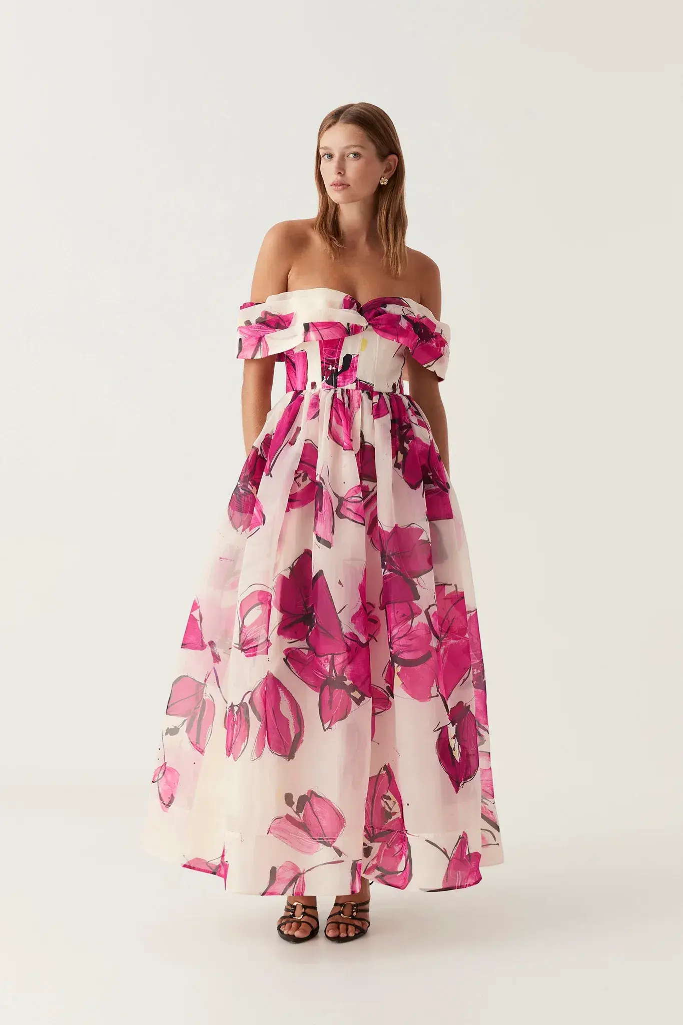 Aje Cordelia Corsetted Maxi Dress Falling Floral Size AU 8 - Image 1