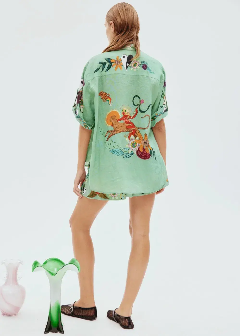 Alemais Meagan Linen Shorts And Shirt Set Print Size AU 16 - Image 2