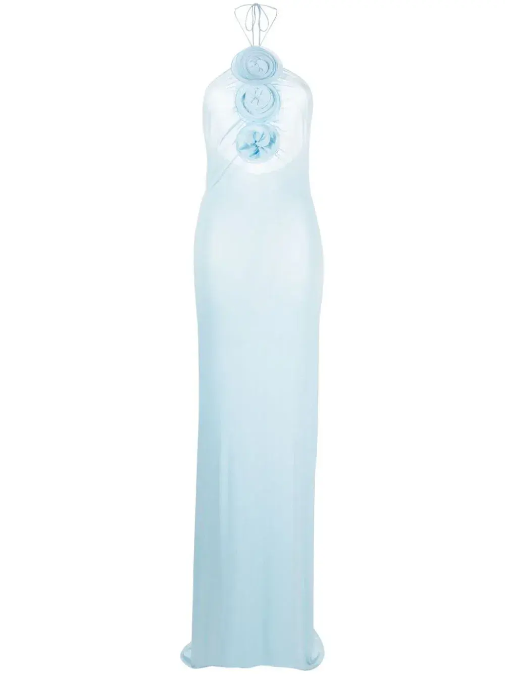 Magda Butrym Floral Appliqué Halterneck Maxi Blue Size AU 6 - Image 7