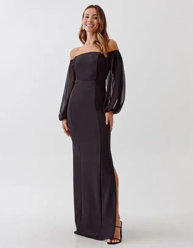 Tussah Ciera Maxi Dress Full Length Black Size AU 10 for rent on The Volte - main image