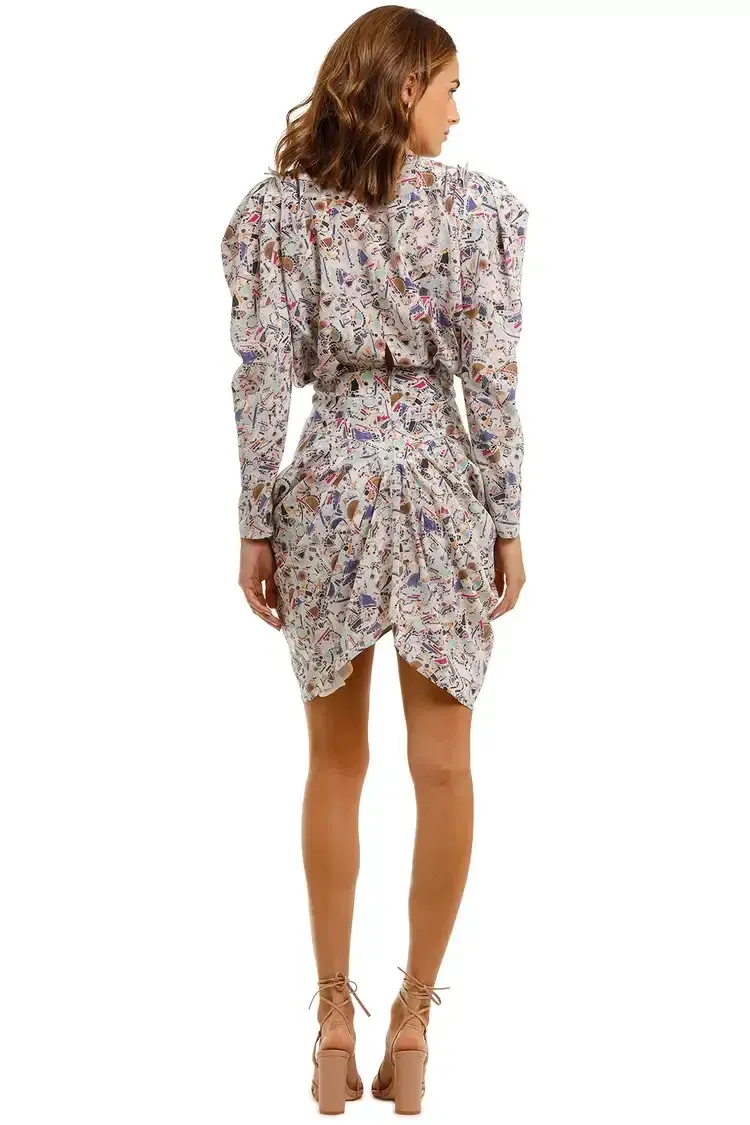 Isabel Marant Margaretia Short Dress Multi Size AU 10 - Image 3