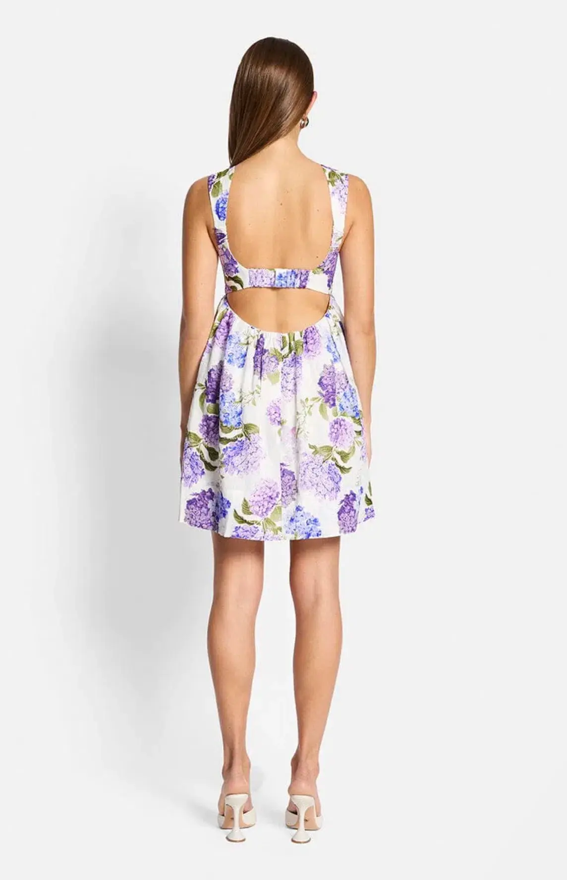 Sofia the Label Kaia Open Back Mini Dress Hydrangea Size AU 10  - Image 3