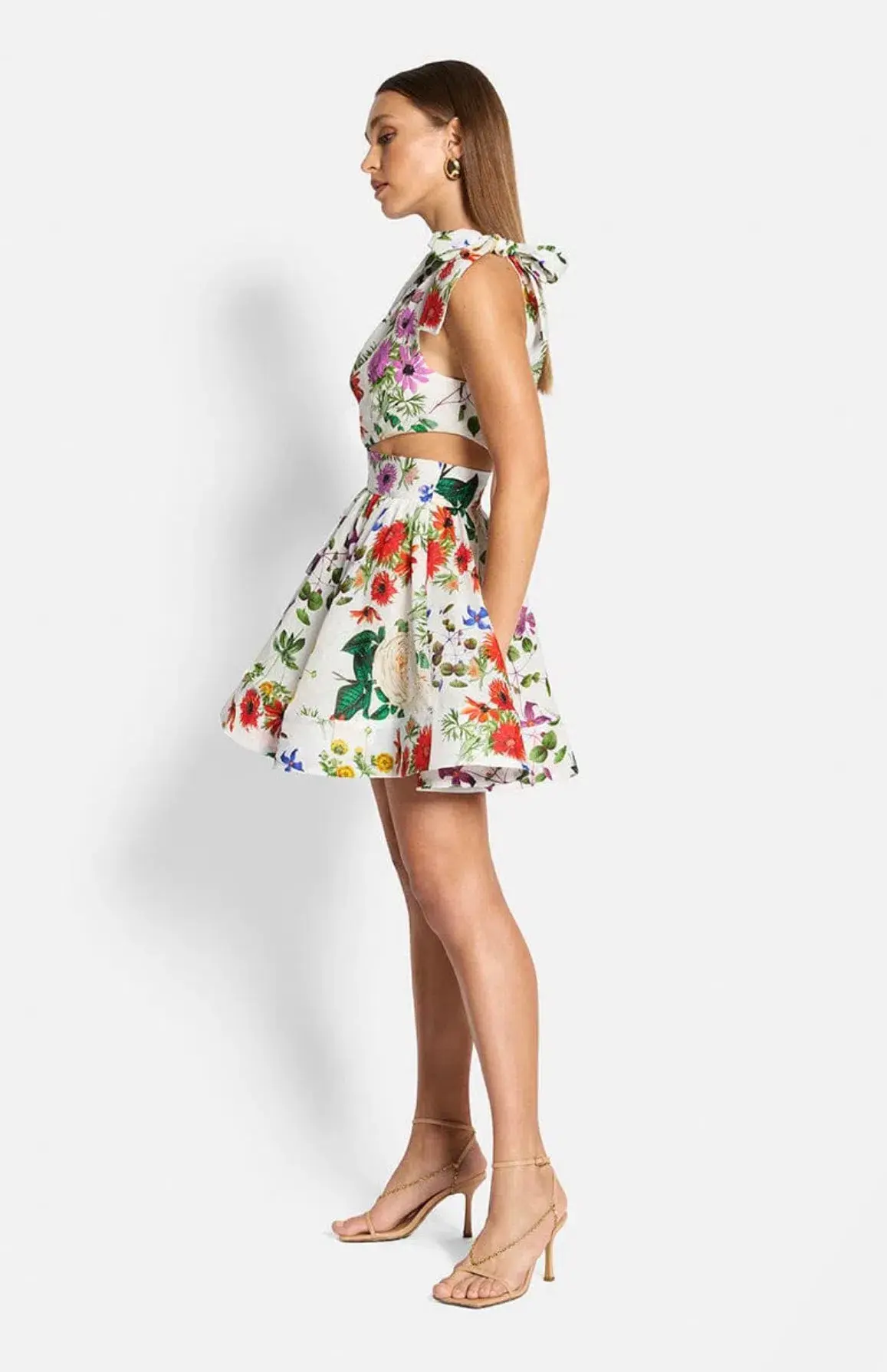 Sofia the Label Birdie One Shoulder Mini Dress Multi Size AU 8 - Image 4
