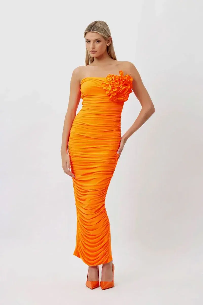Bianca and Bridgett Tara Midi Dress Orange Size 12 - Image 1