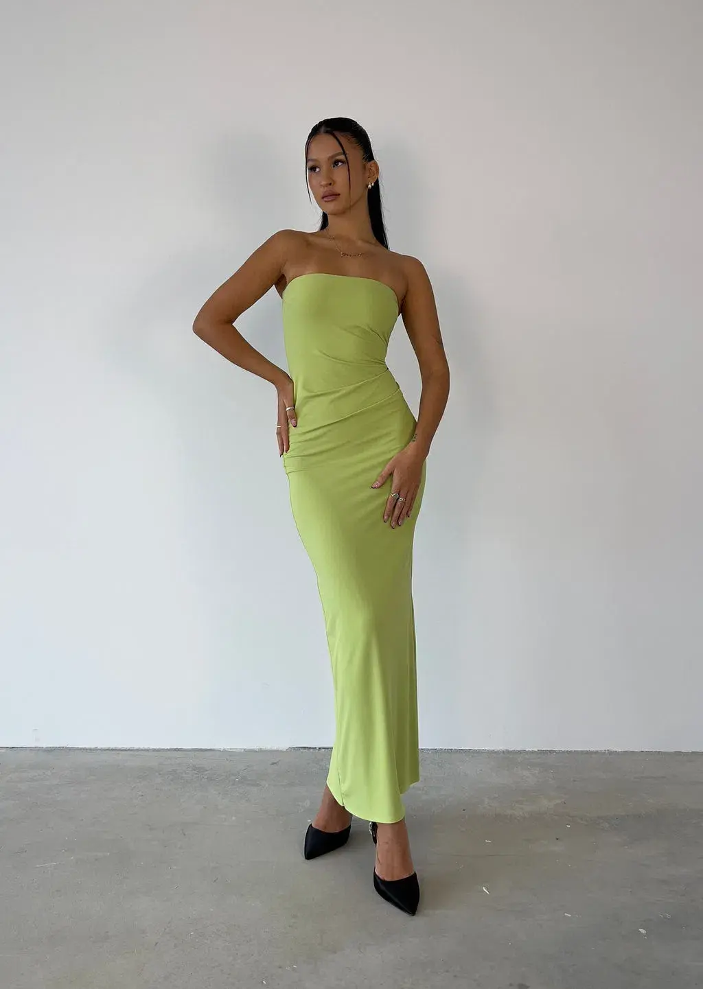 Bec & Bridge Myla Lime Strapless Dress Green Size 8 for rent on The Volte - main image