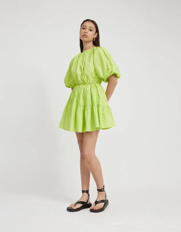Tojha Alita Mini Dress Green Size 8 for rent on The Volte - main image