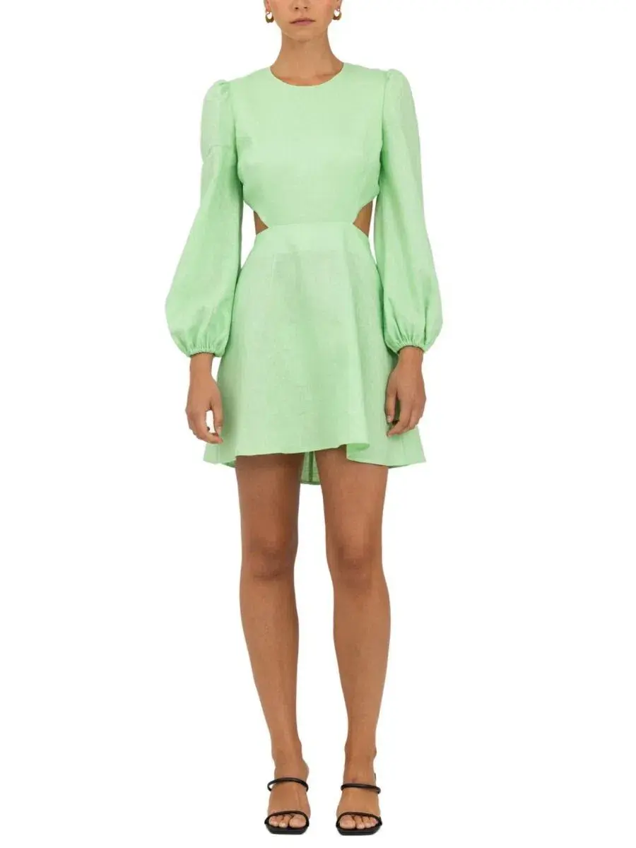 The Wolfgang Safi Linen Cut Out Dress Mint Size 8 - Image 1