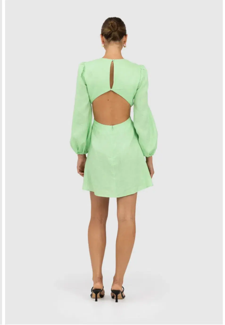 The Wolfgang Safi Linen Cut Out Dress Mint Size 8 - Image 2
