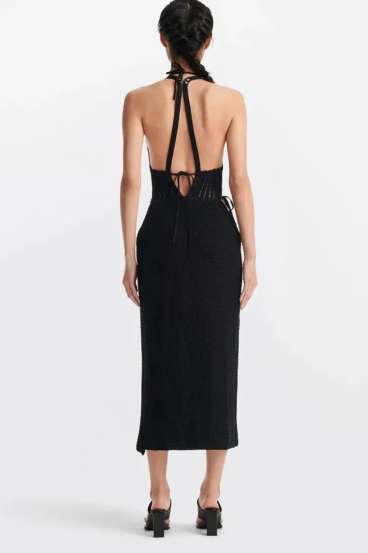 Dion Lee Crochet Tie Butterfly Dress Black Size S / AU 8 - Image 4