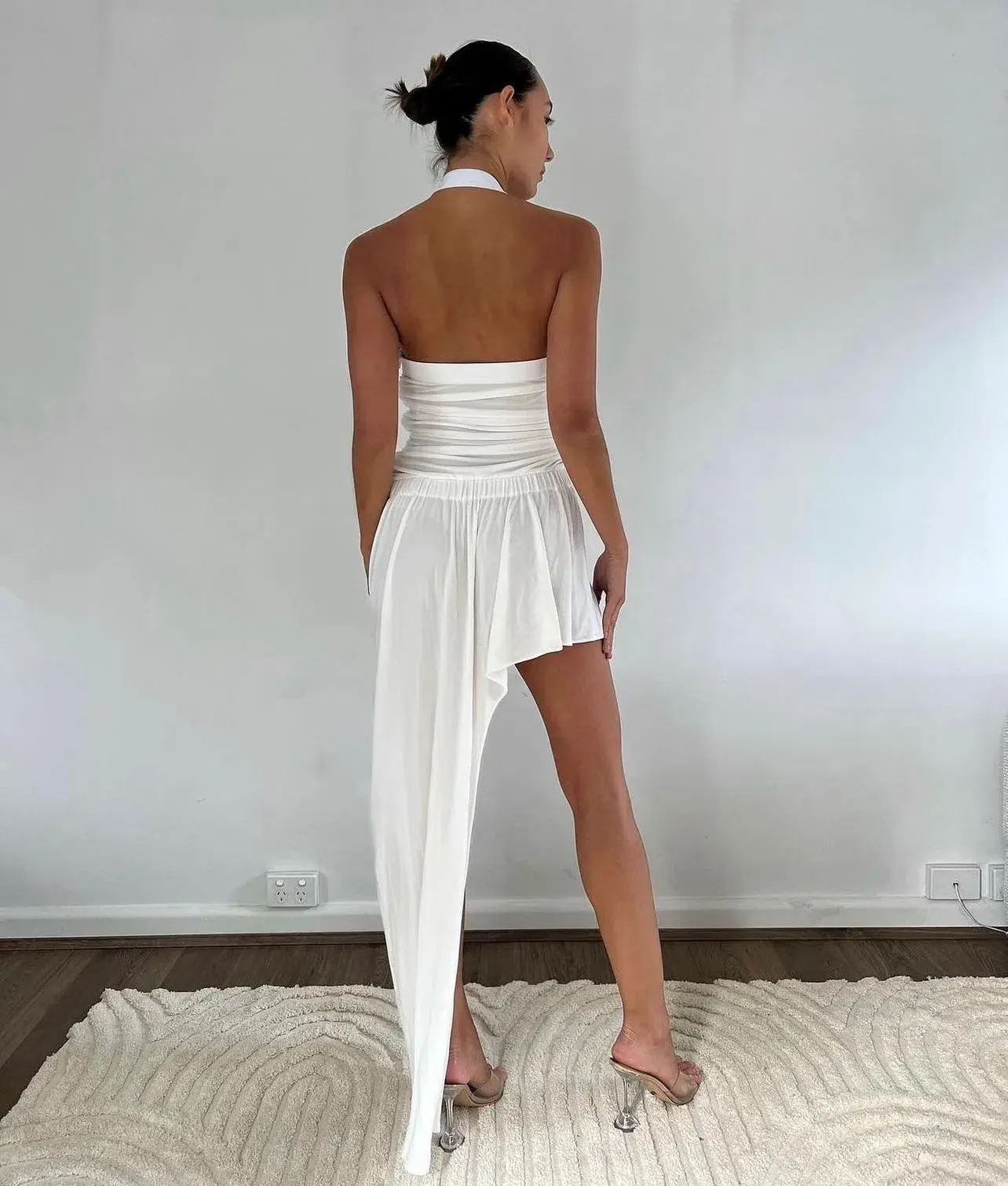 Dion Lee Safety Slider Gathered Mini Dress White Size 10 - Image 2