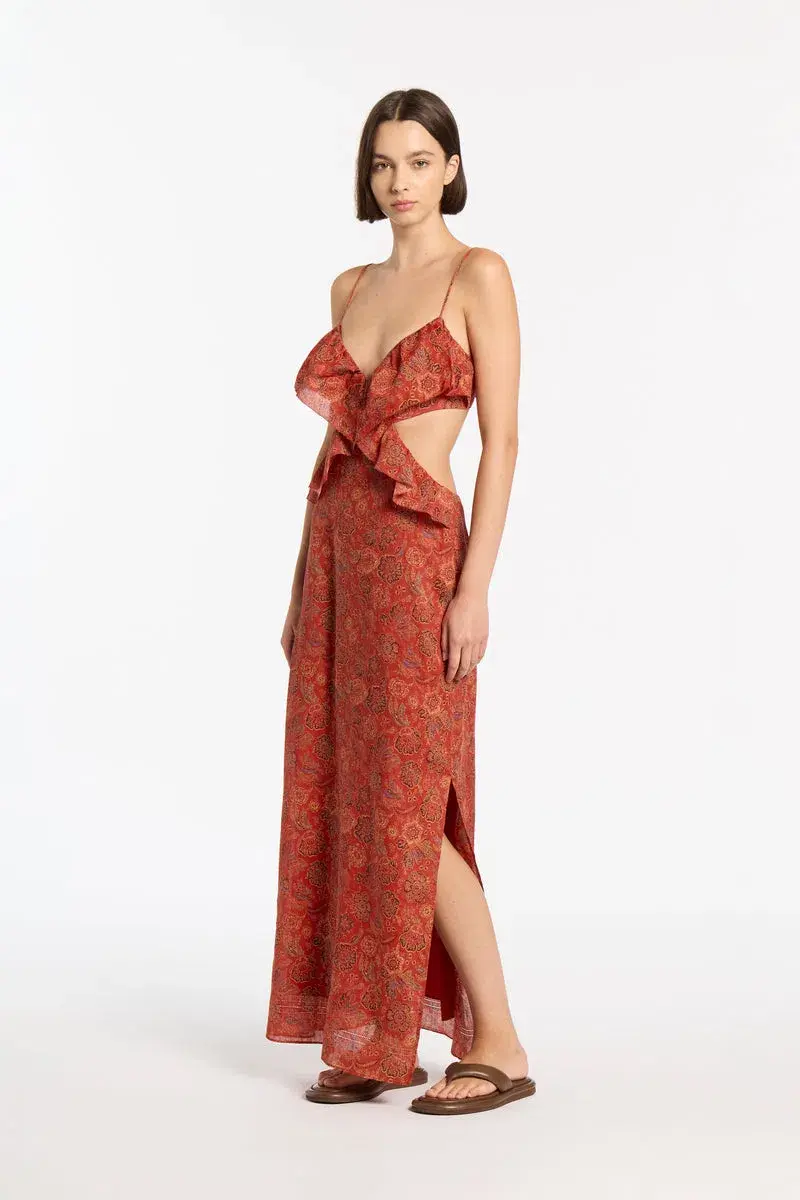 Sir the Label Allegra Frill Maxi Dress Floral Print Size 1 / AU 8 - Image 2