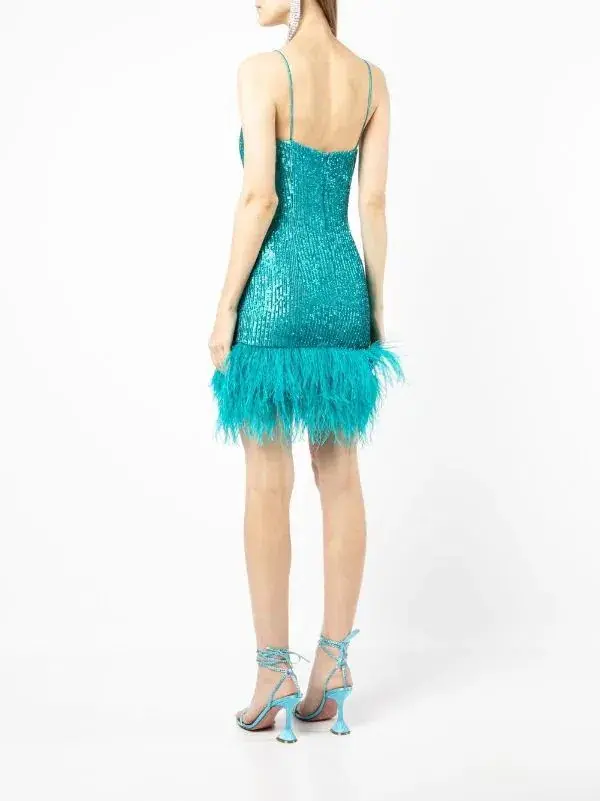 Rebecca Vallance Missing Hours Mini Dress Turquoise Size 10 - Image 2