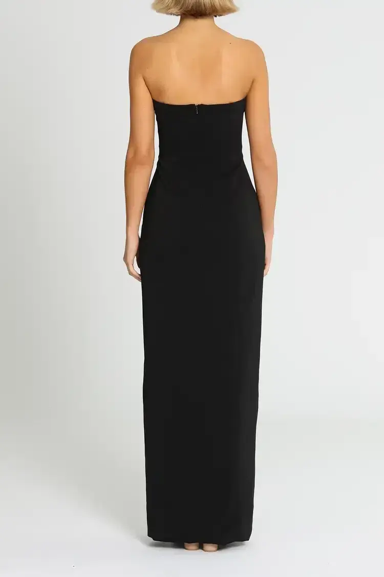 Jay Godfrey Varys Strapless Ruffle Gown in Black Size 14 - Image 3