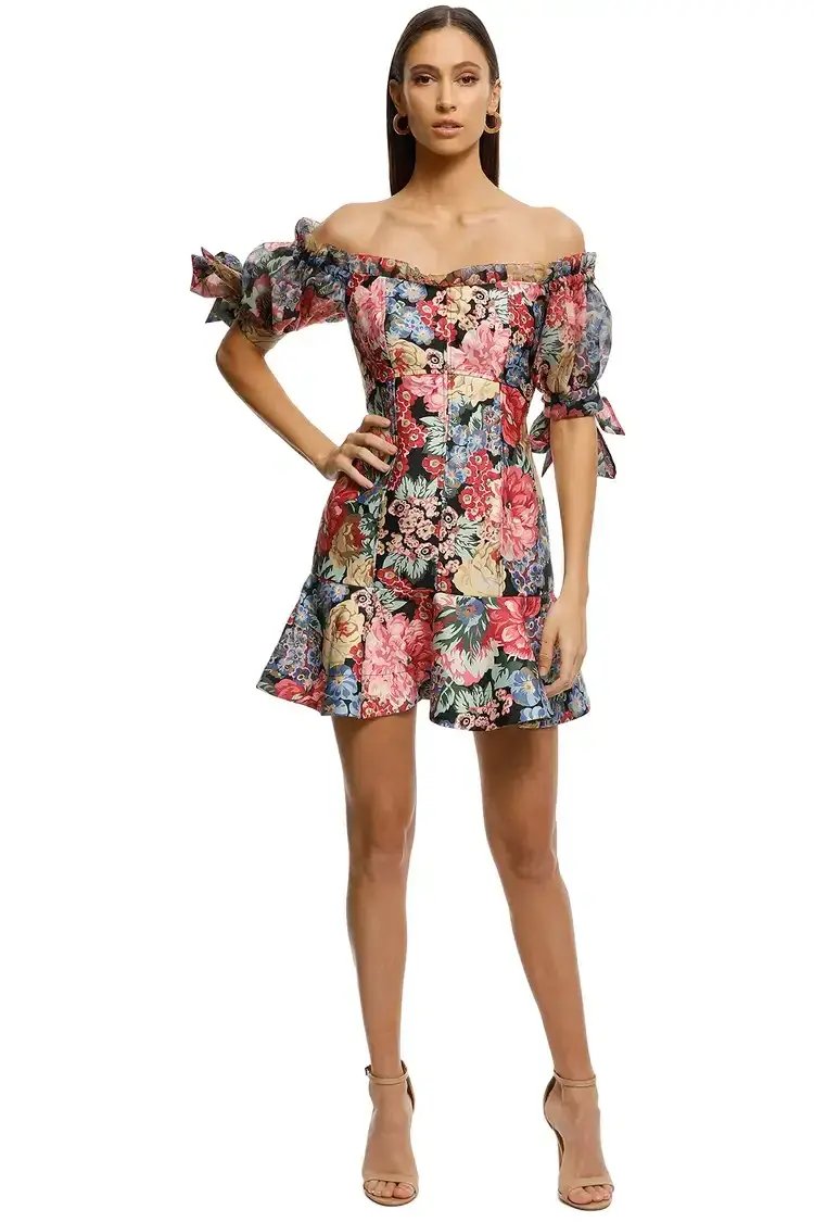 Keepsake the Label Runaway Dress in Black Hydrangea Size 10 - Image 1