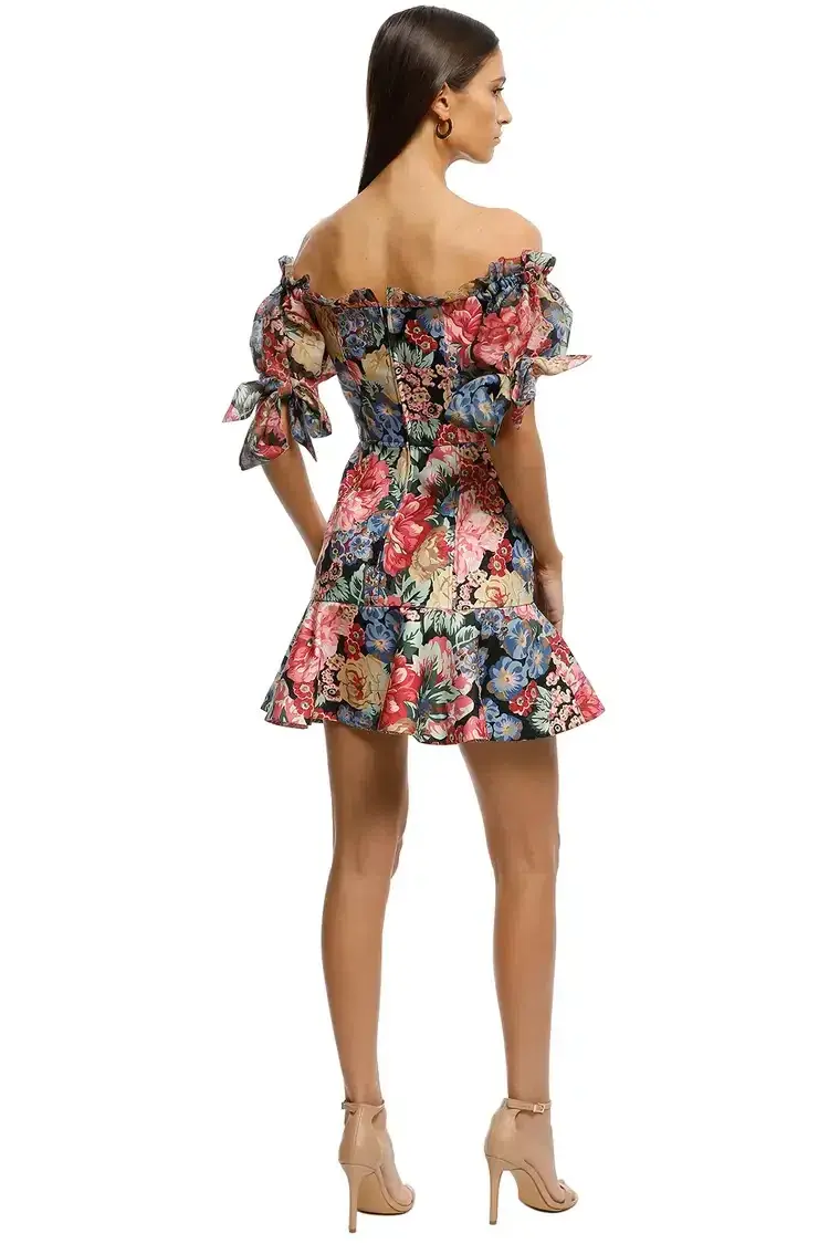 Keepsake the Label Runaway Dress in Black Hydrangea Size 14 - Image 3