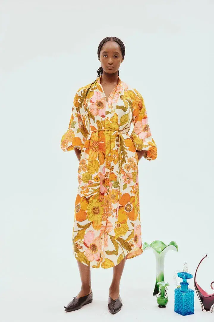Alemais Silas Shirt Dress Multi Floral Size 12 - Image 1