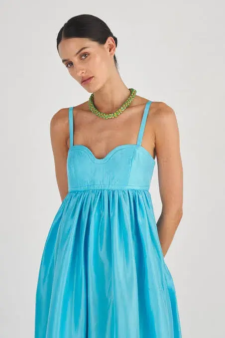 Oroton Bodice Detail Gown Lake Blue Size 8 - Image 2