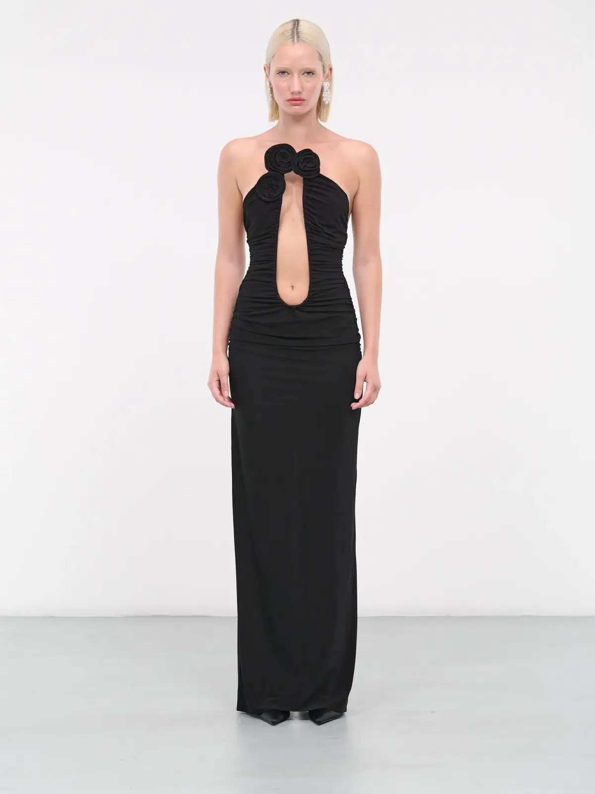 Magda Butrym Strapless Plunge Maxi Dress in Black Size 6 - Image 1
