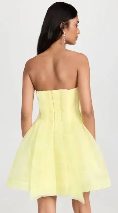 Aje Astrid Strapless Mini Dress in Lemon Size 8 AU - Image 3