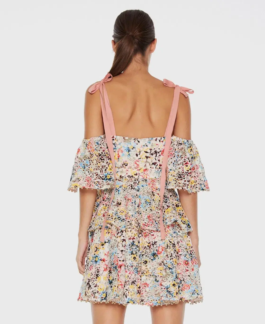 Talulah Bittersweet Flounce Mini Dress Multi Floral Size S / AU 8 - Image 3