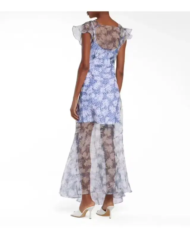 Sir the Label Anais Low Back Gown Blue Anais Floral Print Size 8 - Image 2