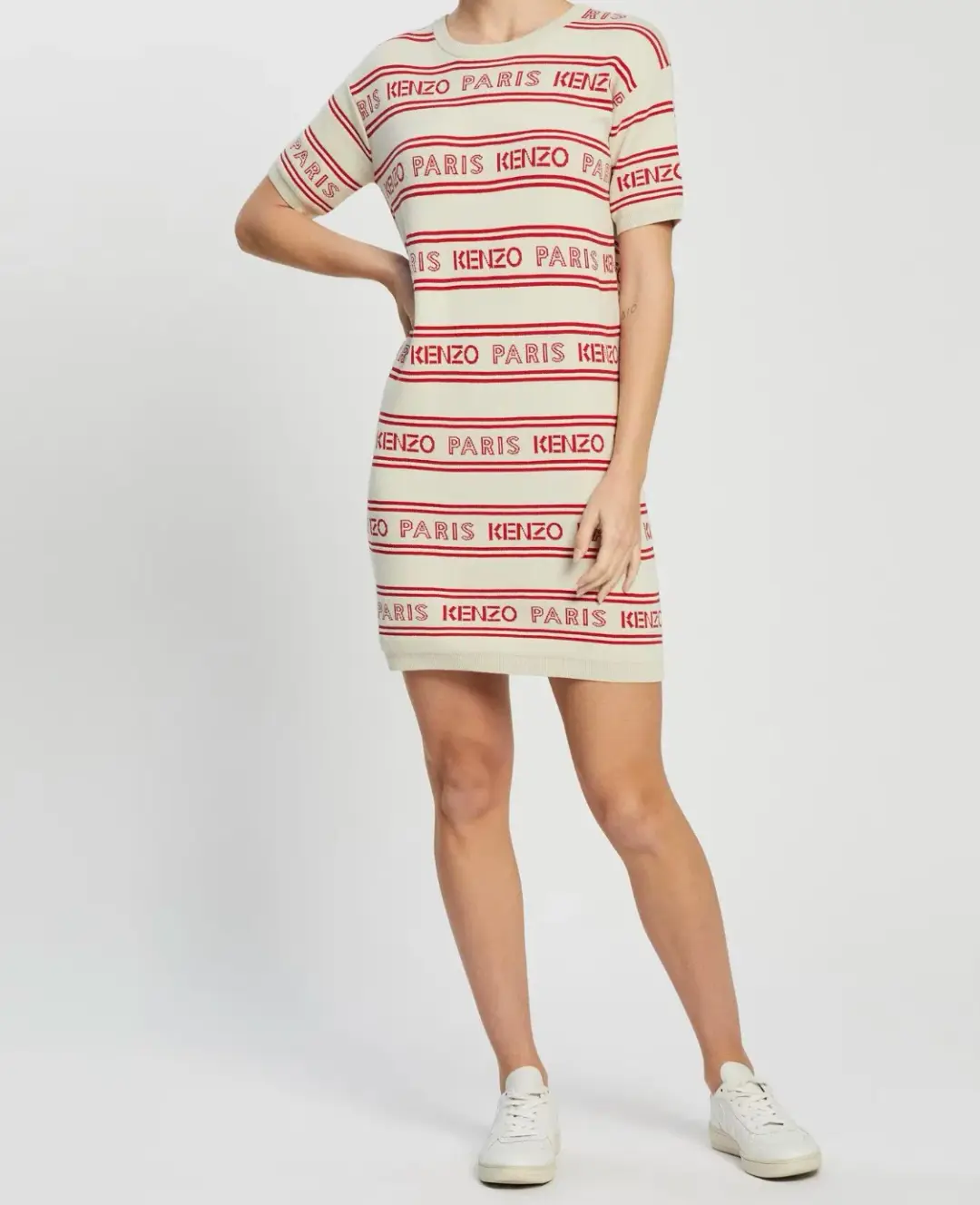 Kenzo Jacquard Mini Dress Off White Size S / AU 8 for rent on The Volte - main image