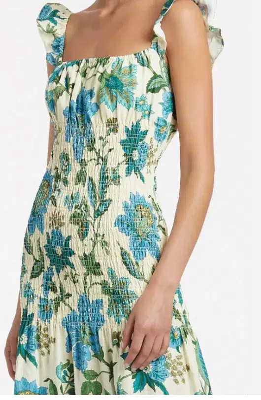 Sir the Label Alexandre Ruched Midi Dress Floral Size 2 / AU 10 for rent on The Volte - main image