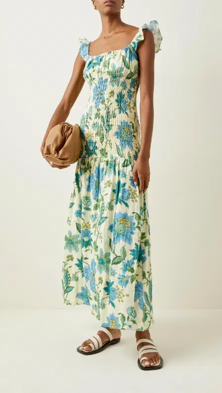 Sir the Label Alexandre Ruched Midi Dress Floral Size 2 / AU 10 - Image 4