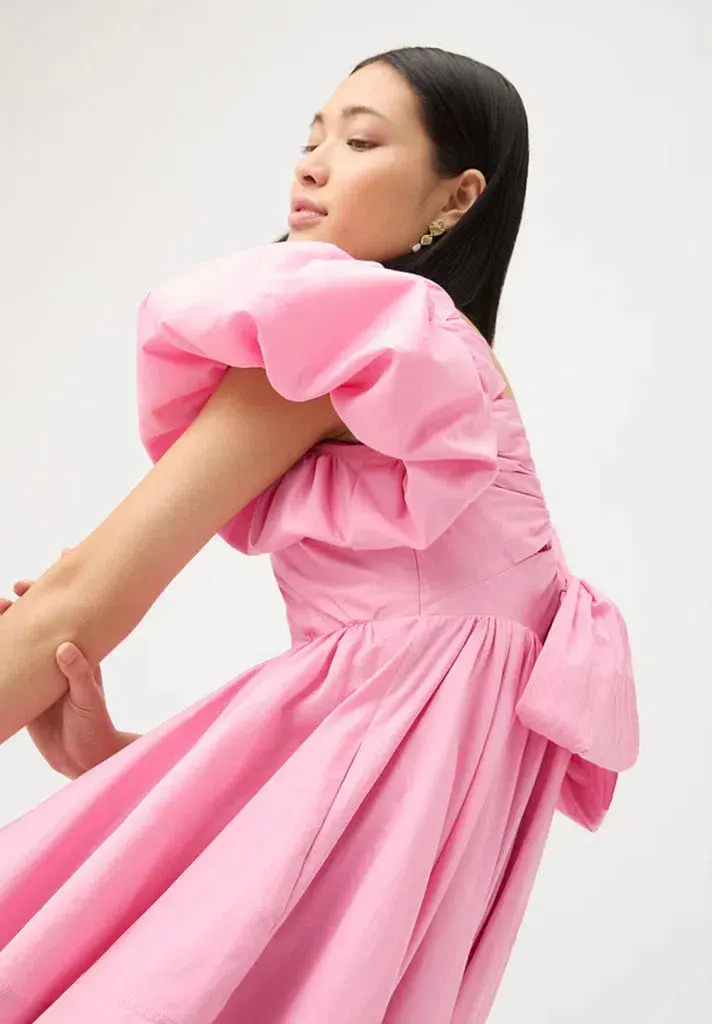Aje Gretta Bow Back Mini Dress Ballet Pink Size 8 - Image 2