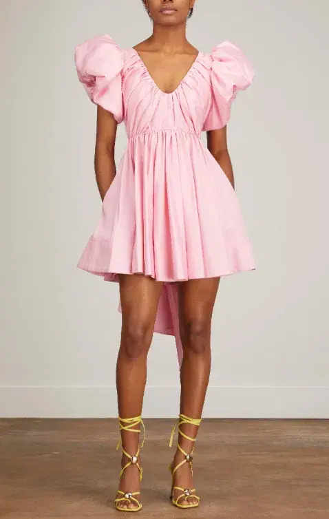 Aje Gretta Bow Back Mini Dress Ballet Pink Size 8 for rent on The Volte - main image