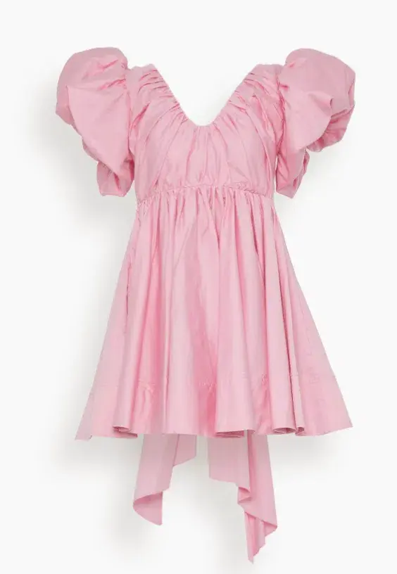Aje Gretta Bow Back Mini Dress Ballet Pink Size 8 for rent on The Volte - main image