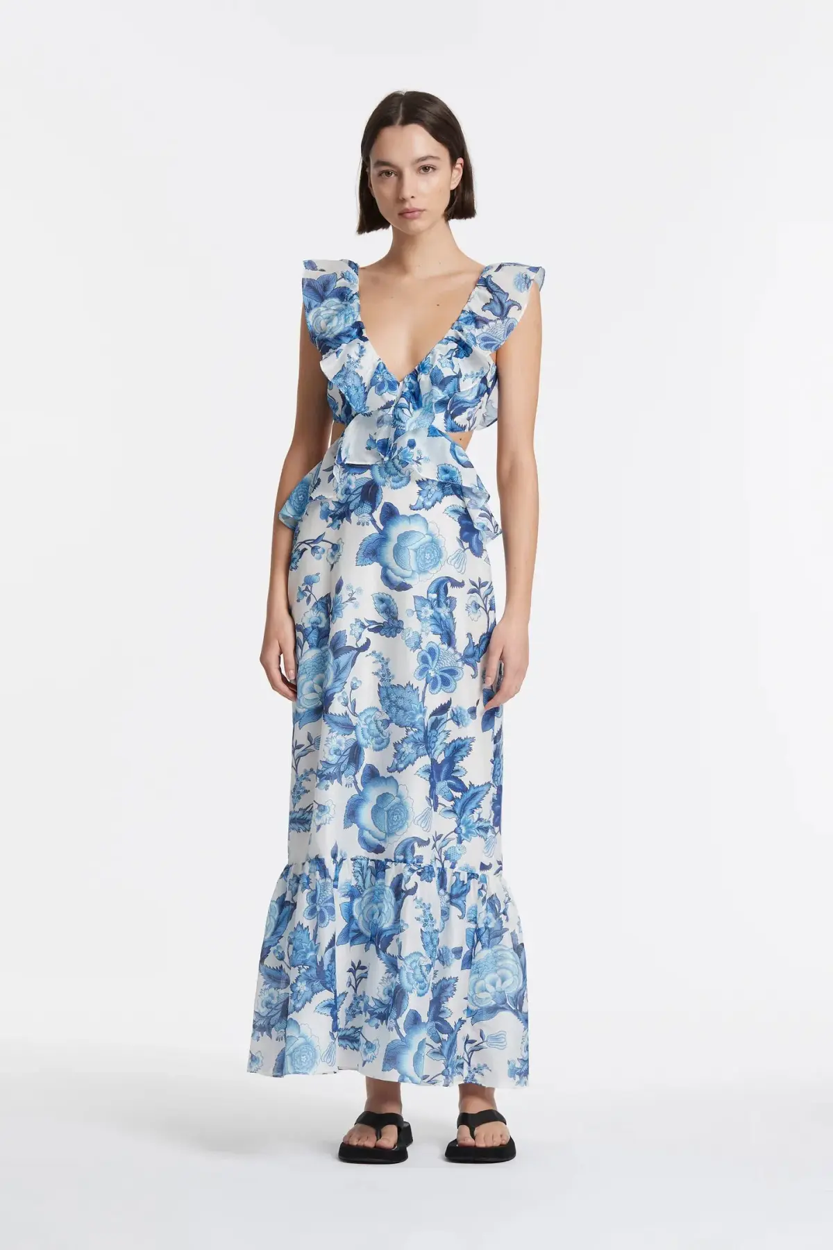 Sir The Label Amaris Frill Midi Dress Floral Size 1 / AU 8 - Image 1