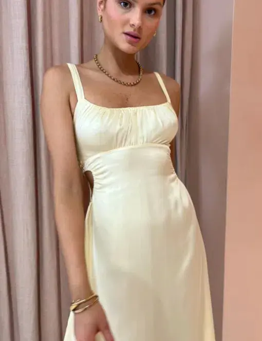 Hansen & Gretel Carlos Dress Lemon Yellow Size M / AU 10 for rent on The Volte - main image