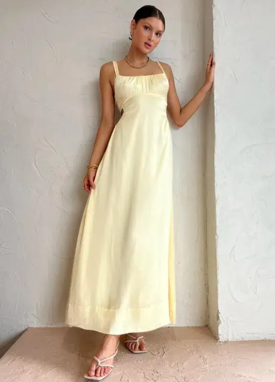 Hansen & Gretel Carlos Dress Lemon Yellow Size M / AU 10 for rent on The Volte - main image
