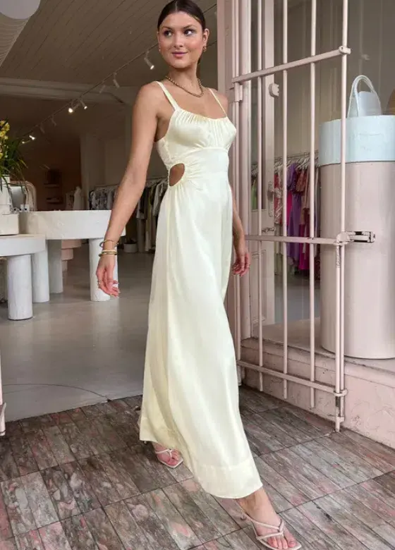 Hansen & Gretel Carlos Dress Lemon Yellow Size M / AU 10 for rent on The Volte - main image