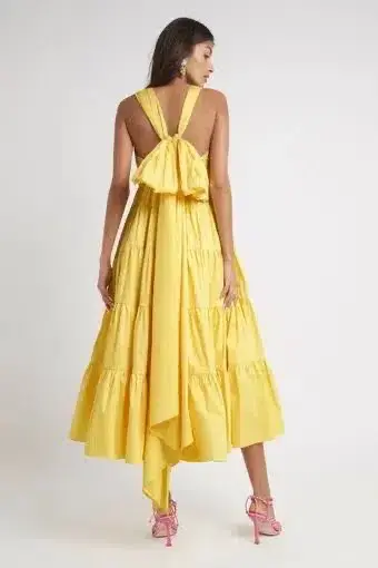 Aje Le Mempris Tiered Maxi Dress Daisy Yellow Size 4 - Image 2