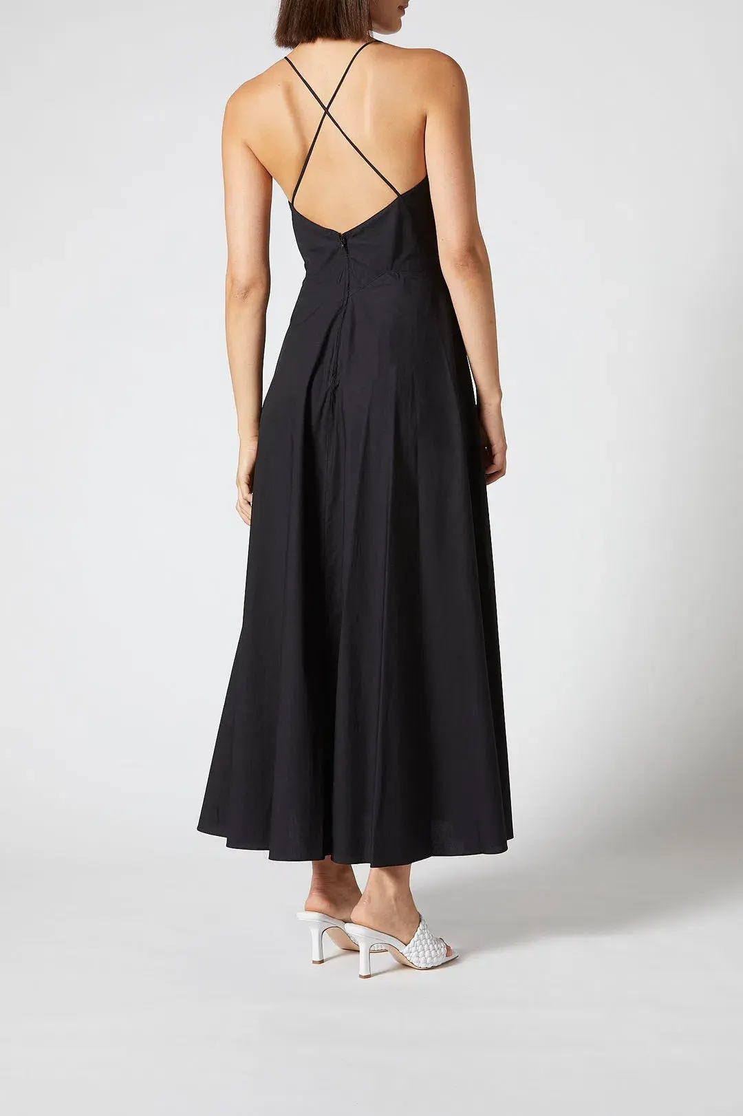 Scanlan Theodore Cotton Strappy Keyhole Maxi Dress Black Size 8 - Image 2