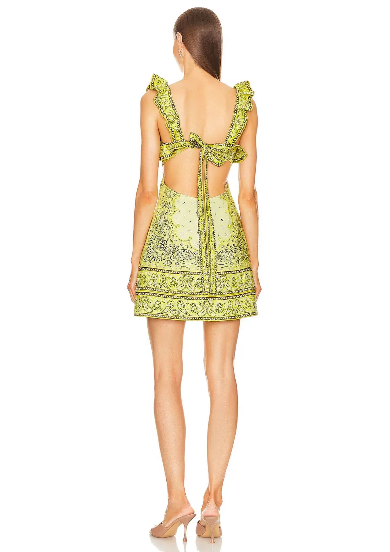 Zimmermann Matchmaker Frilled Mini Dress Yellow Bandana Size 8 - Image 2