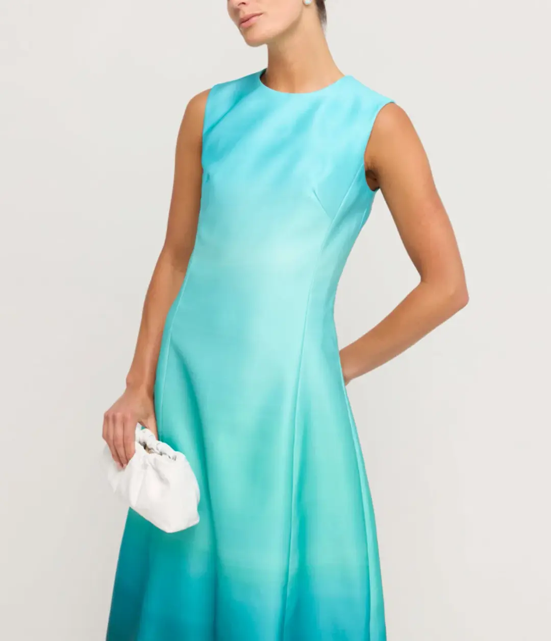 Leo Lin Cleo Sleeveless Midi Dress in Ombre Aqua Size 6 for rent on The Volte - main image