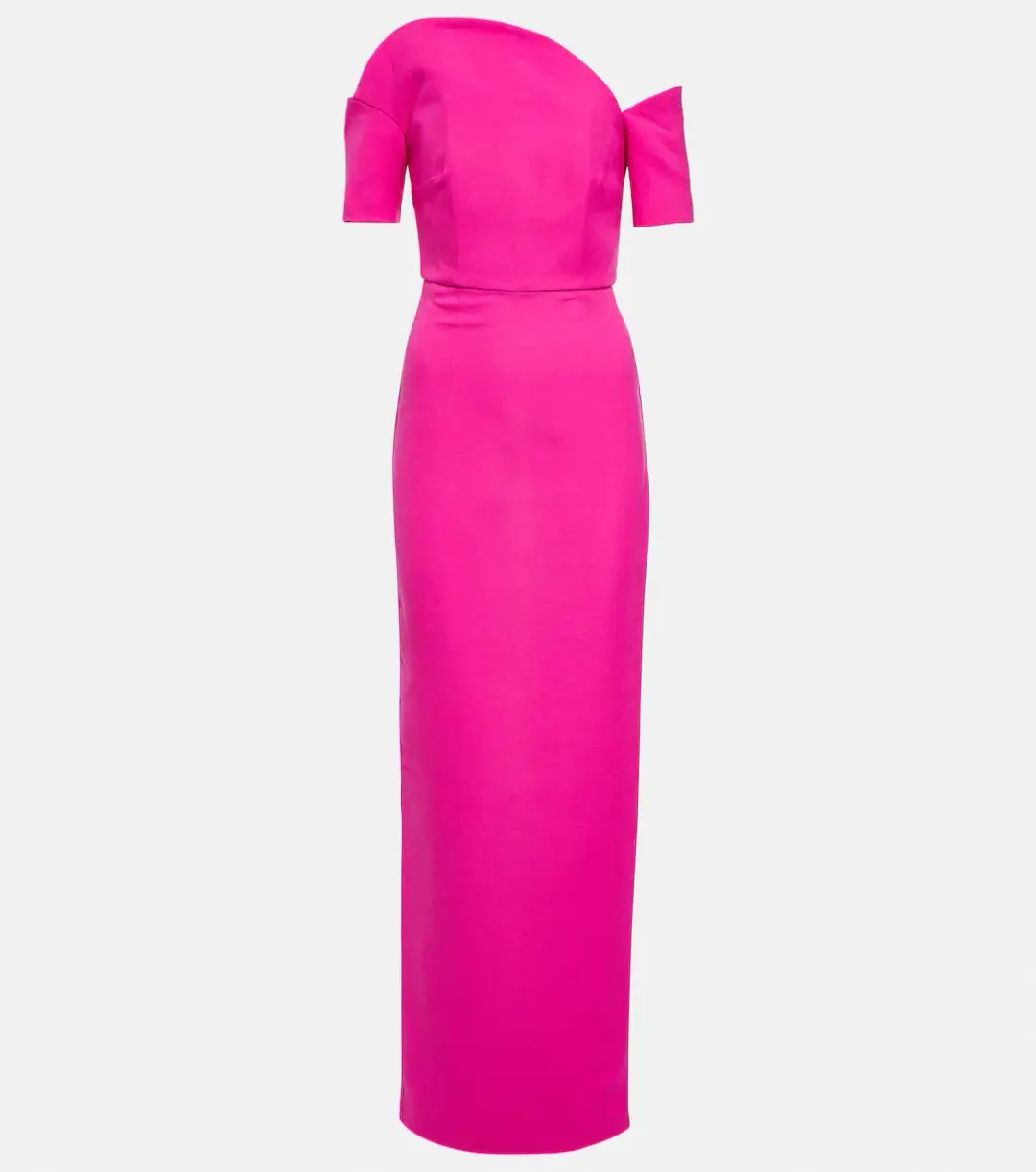 Roland Mouret Asymmetric Wool Blend Maxi Dress Pink Size 8 for rent on The Volte - main image