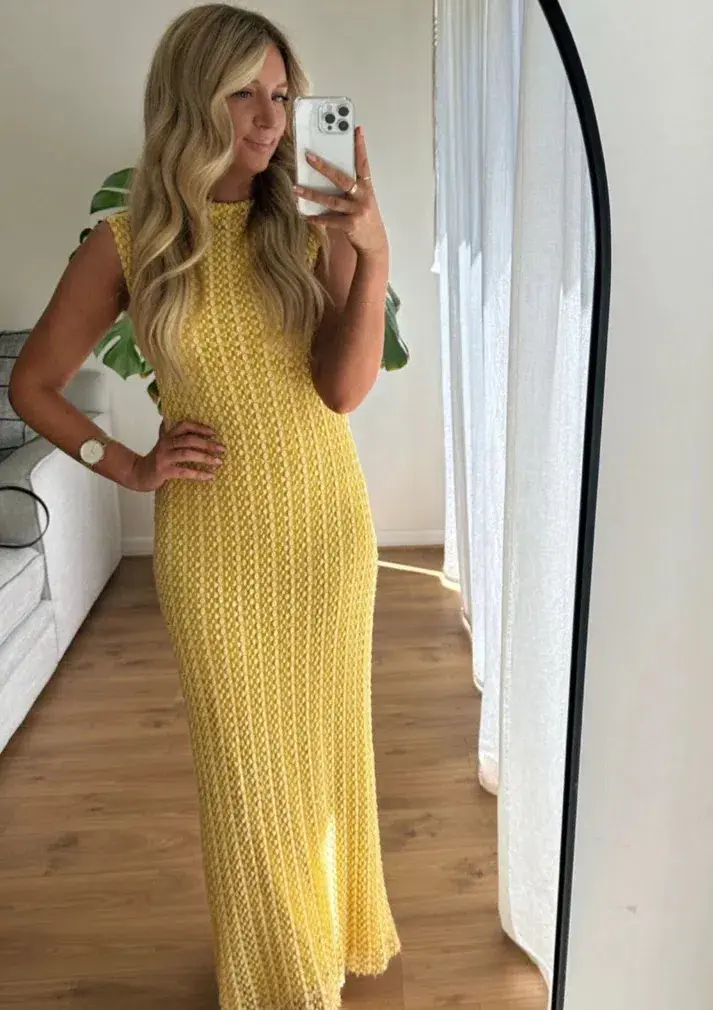 Camilla and Marc Riviera Column Dress Yellow Size 12 - Image 5