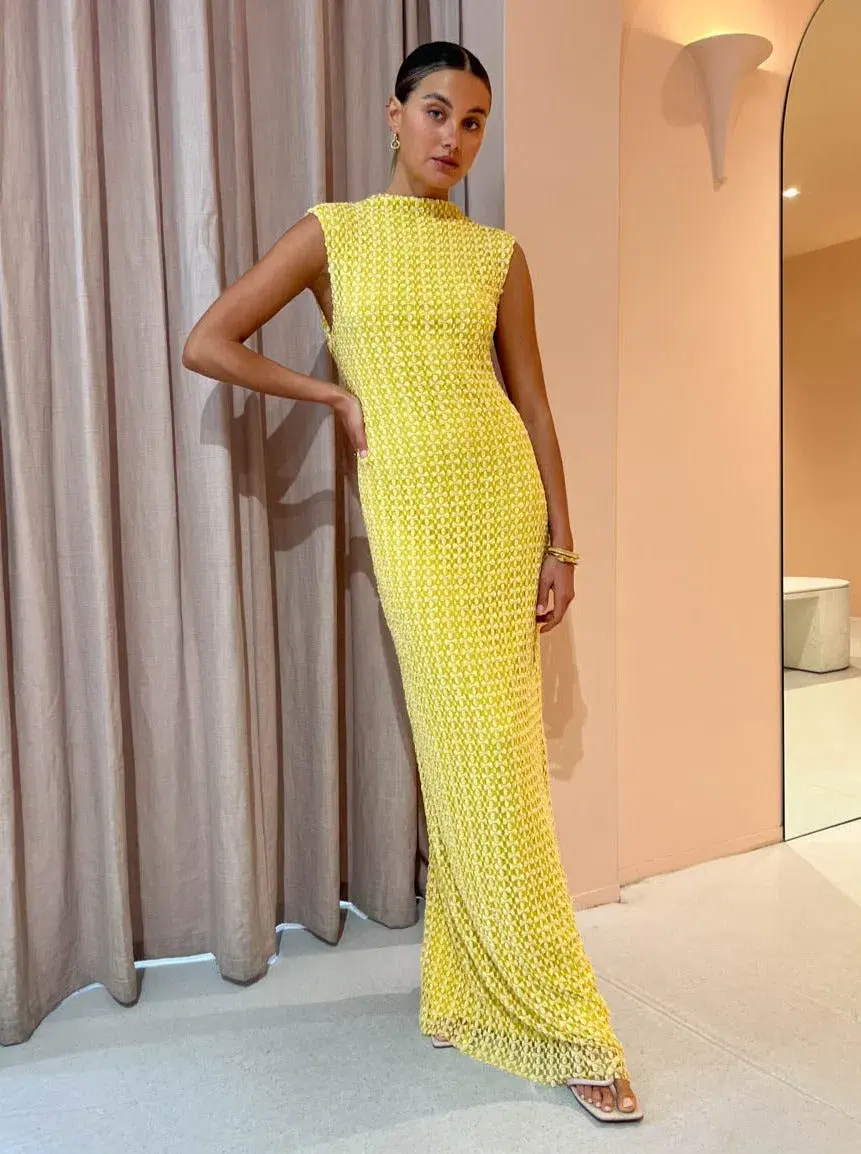 Camilla and Marc Riviera Column Dress Yellow Size 12 - Image 1