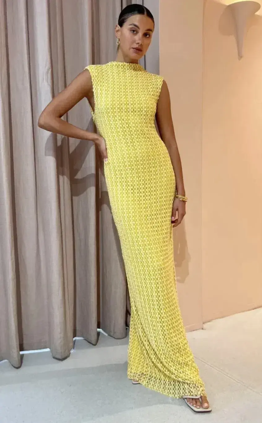 Camilla and Marc Riviera Column Dress Yellow Size 12 - Image 8