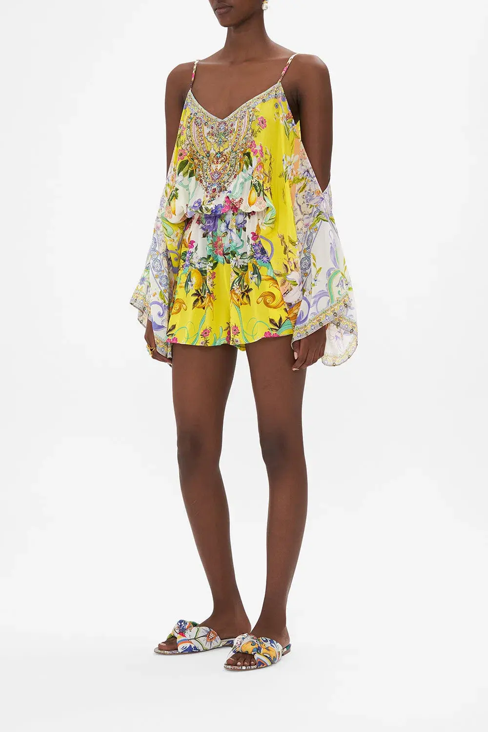 Camilla Franks Drop Shoulder Playsuit Caterina Spritz Yellow Size M / AU 12 - Image 2