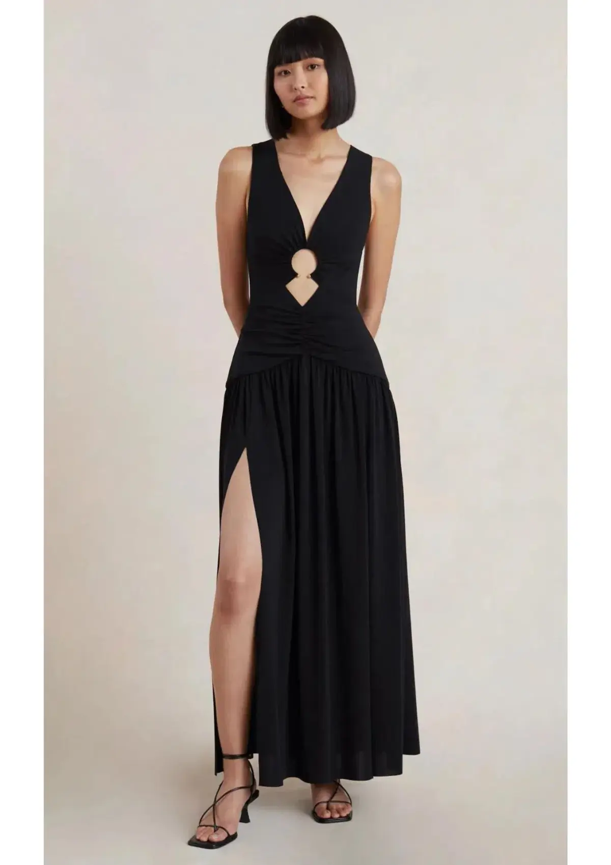 Bec & Bridge Lindsey V Maxi Dress Black Size 8 - Image 1