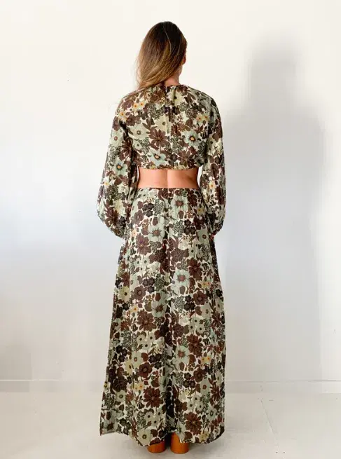Sir The Label Constantine Gathered Top & Skirt Set Floral Size 2 / AU 10 - Image 3